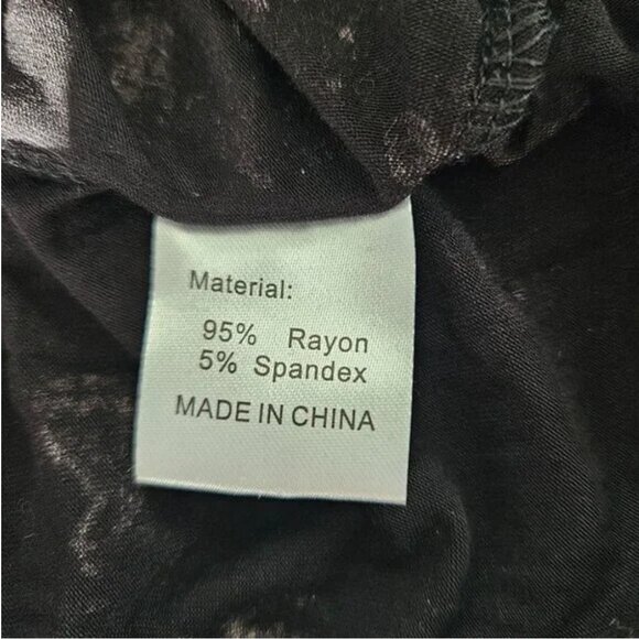 Simier Fariry Black Floral Fairy Short Sleeve Dress: XL - Picture 5 of 6